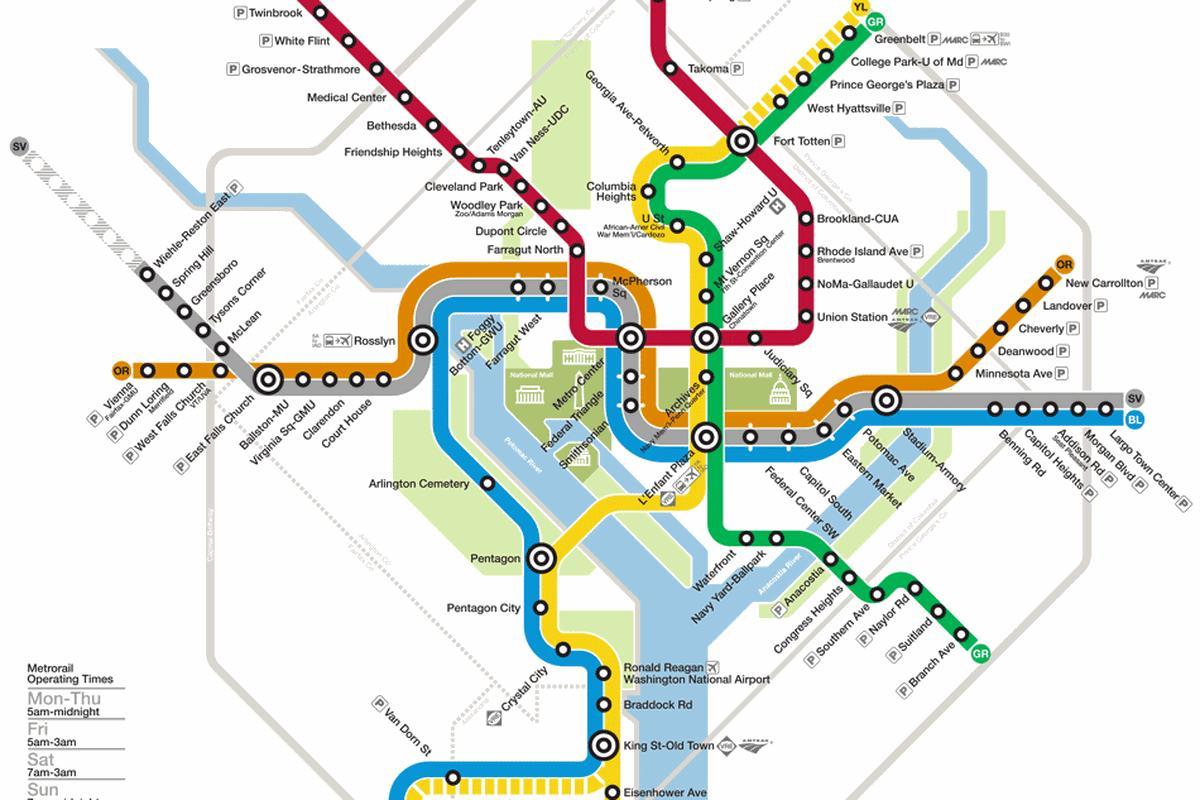 լվանալ ձեր մետրոյի DC քարտեզի վրա