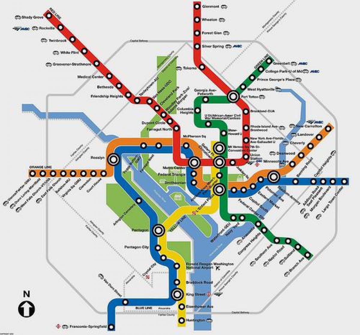 մետրոյի DC պլանավորող քարտեզի վրա 
