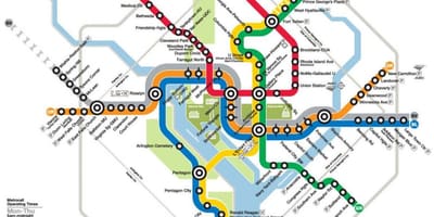 Washington DC մետրոյի երկաթգծի քարտեզը