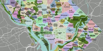 Washington dc քարտեզի վրա