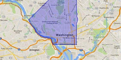 Հյուսիս-արևմտյան Washington, dc քարտեզ