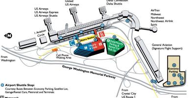 Ազգային օդանավակայանը Ռոնալդ Ռեյգանը քարտեզի վրա