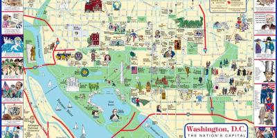Քարտեզ հետիոտն քարտեզ Վաշինգտոնը տեսարժան վայրերը 