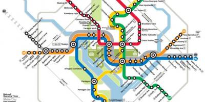 Washington DC մետրոյի երկաթգծի քարտեզը