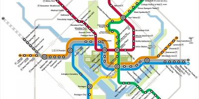 Washington DC մետրոյի քարտեզ արծաթե գիծ