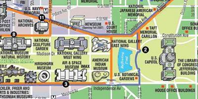 Քարտեզ թանգարանների, Վաշինգտոնի DC ու հուշարձանները